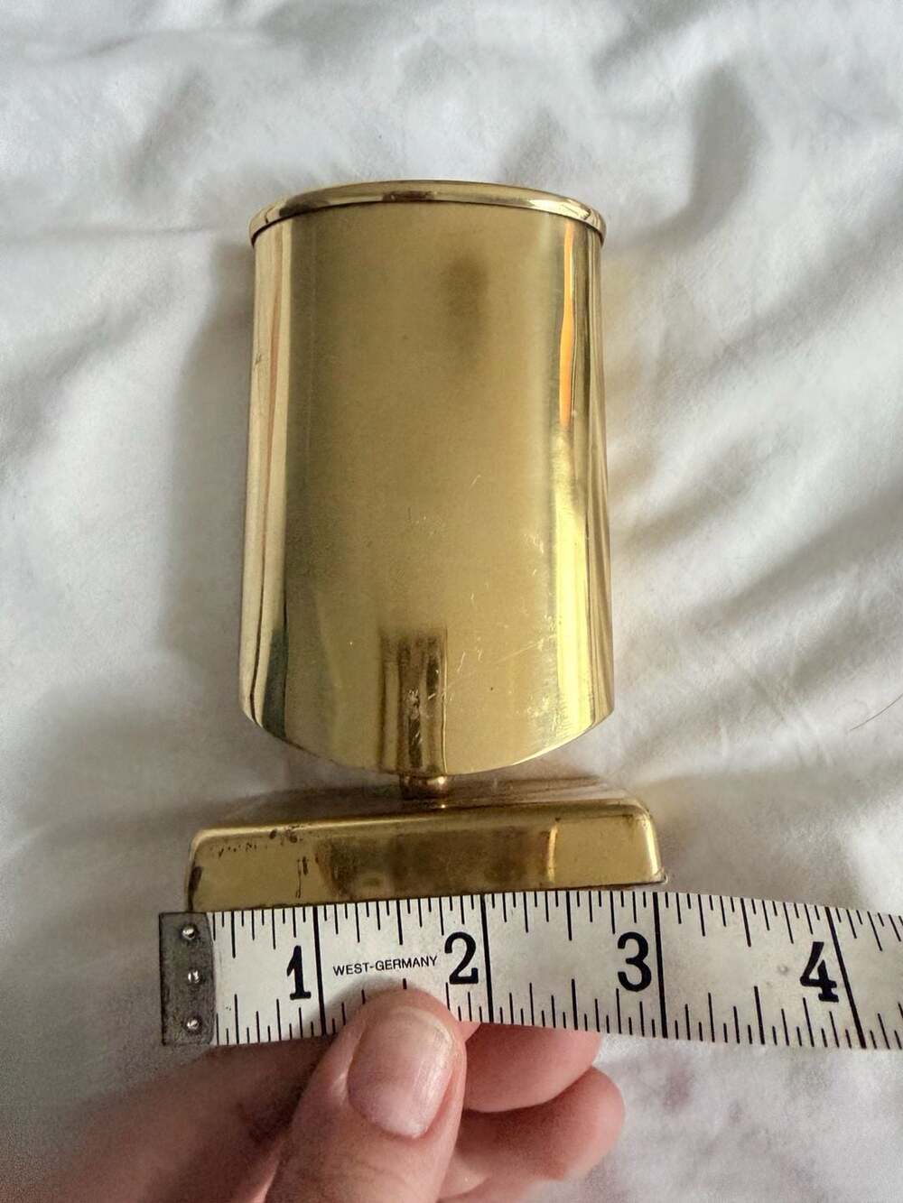 Vintage Brass Eyeglass Holder Desk Stand with Velvet Lining Made in Taiwan - Picture 7 of 9